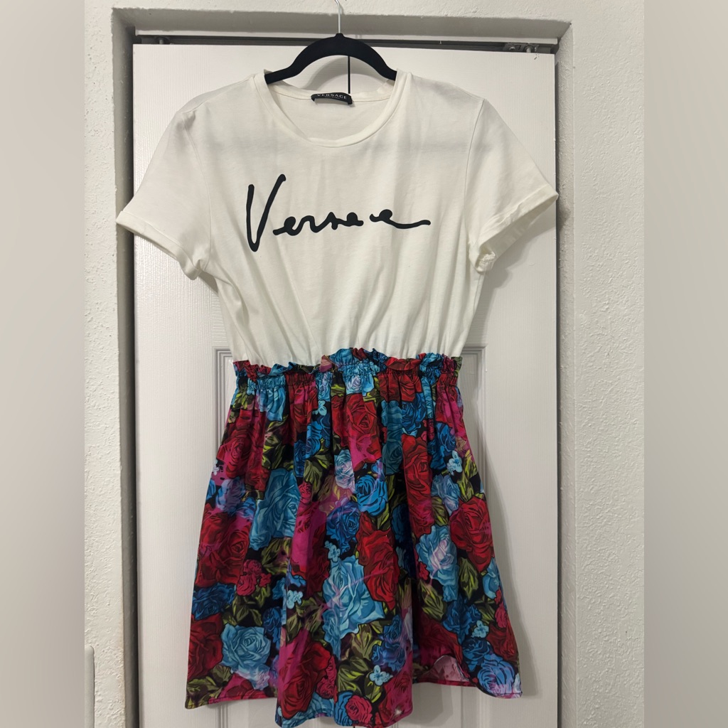 Versace Kids Teen Tie-Dye Roses Dress